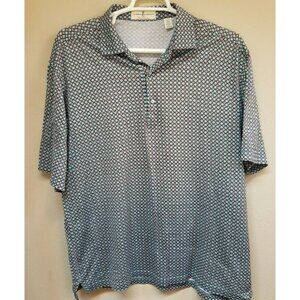 Fairway & Greene Mens Large Cotton Geometric Golf Polo Shirt Short Sleeve Casual